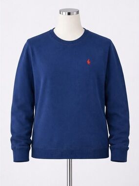 U.S. Polo Assn Mens XL Navy Crewneck Sweatshirt Red Pony Logo Cotton Pullover